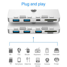 Load image into Gallery viewer, Rocketek For iMac USB3.0 x 3 + SD / TF Multi-function HUB Expansion Dock, USB3.0 x 3 + SD / TF