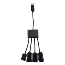 Load image into Gallery viewer, Portable 4 in 1 USB-C / Type-C to 3 Ports USB 2.0 OTG HUB Cable with Micro USB Power Supply