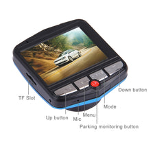 Load image into Gallery viewer, VGA 480P Car Camcorder DVR Driving Recorder Digital Video Camera Voice Recorder with 2.4 inch LCD Screen Display, Support 32GB Micro TF Card &amp; Infrared Night Vision Function(Black + Blue), 2.4 inch LCD