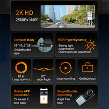 Load image into Gallery viewer, U06 2K Ultra HD Night Vision WiFi Car Driving Recorder Support Mobile APP, U06