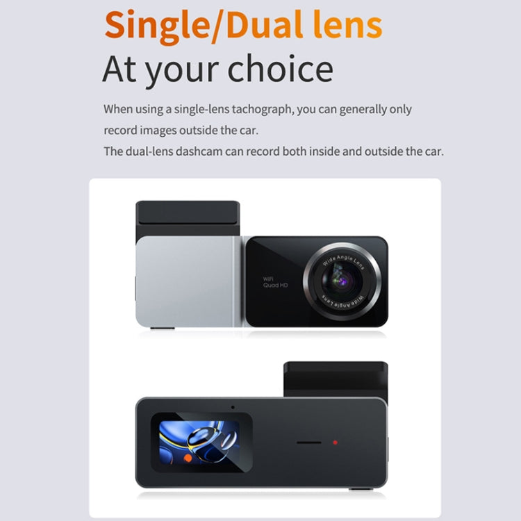 U06 2K Ultra HD Night Vision WiFi Car Driving Recorder Support Mobile APP, U06