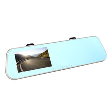 Load image into Gallery viewer, Left Screen Display Rearview Mirror Vehicle DVR, Allwinner Programs, 2 x Cameras 1080P HD 140 Degree Wide Angle Viewing, Support GPS Port/ Motion Detection / Night Vision / TF Card / G-Sensor, Rearview Mirror Vehicle DVR