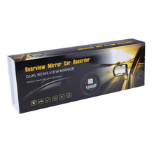 Load image into Gallery viewer, Left Screen Display Rearview Mirror Vehicle DVR, Allwinner Programs, 2 x Cameras 1080P HD 140 Degree Wide Angle Viewing, Support GPS Port/ Motion Detection / Night Vision / TF Card / G-Sensor, Rearview Mirror Vehicle DVR