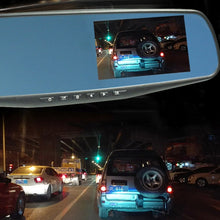 Load image into Gallery viewer, Left Screen Display Rearview Mirror Vehicle DVR, Allwinner Programs, 2 x Cameras 1080P HD 140 Degree Wide Angle Viewing, Support GPS Port/ Motion Detection / Night Vision / TF Card / G-Sensor, Rearview Mirror Vehicle DVR