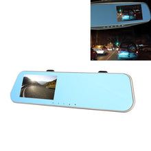 Load image into Gallery viewer, Left Screen Display Rearview Mirror Vehicle DVR, Allwinner Programs, 2 x Cameras 1080P HD 140 Degree Wide Angle Viewing, Support GPS Port/ Motion Detection / Night Vision / TF Card / G-Sensor, Rearview Mirror Vehicle DVR