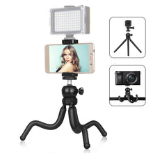 Load image into Gallery viewer, PULUZ Mini Octopus Flexible Tripod Holder with Ball Head &amp; Phone Clamp + Tripod Mount Adapter &amp; Long Screw for SLR Cameras, GoPro, Cellphone, Size: 25cmx4.5cm, 25cm Tripod + Phone Clamp