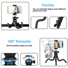 Load image into Gallery viewer, PULUZ Mini Octopus Flexible Tripod Holder with Ball Head &amp; Phone Clamp + Tripod Mount Adapter &amp; Long Screw for SLR Cameras, GoPro, Cellphone, Size: 25cmx4.5cm, 25cm Tripod + Phone Clamp