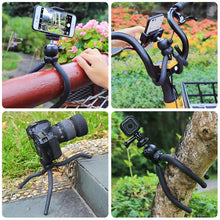 Load image into Gallery viewer, PULUZ Mini Octopus Flexible Tripod Holder with Ball Head &amp; Phone Clamp + Tripod Mount Adapter &amp; Long Screw for SLR Cameras, GoPro, Cellphone, Size: 25cmx4.5cm, 25cm Tripod + Phone Clamp