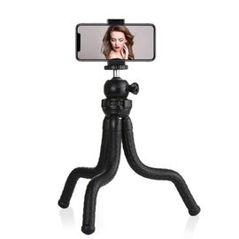 PULUZ Mini Octopus Flexible Tripod Holder with Ball Head & Phone Clamp + Tripod Mount Adapter & Long Screw for SLR Cameras, DJI, Insta360, GoPro and Other Action Cameras, Cellphone, Size: 30cmx5cm, 30cm Tripod + Phone Clamp