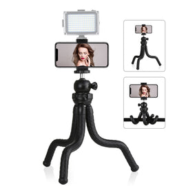 PULUZ Mini Octopus Flexible Tripod Holder with Ball Head & Phone Clamp + Tripod Mount Adapter & Long Screw for SLR Cameras, DJI, Insta360, GoPro and Other Action Cameras, Cellphone, Size: 30cmx5cm, 30cm Tripod + Phone Clamp