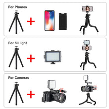 Load image into Gallery viewer, PULUZ Mini Octopus Flexible Tripod Holder with Ball Head &amp; Phone Clamp + Tripod Mount Adapter &amp; Long Screw for SLR Cameras, GoPro, Cellphone, Size: 30cmx5cm, 30cm Tripod + Phone Clamp