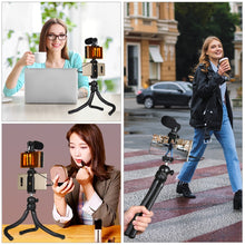 Load image into Gallery viewer, PULUZ Mini Octopus Flexible Tripod Holder with Ball Head &amp; Phone Clamp + Tripod Mount Adapter &amp; Long Screw for SLR Cameras, GoPro, Cellphone, Size: 30cmx5cm, 30cm Tripod + Phone Clamp