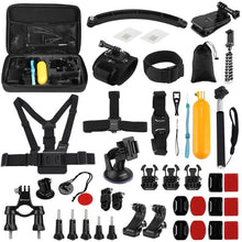 Load image into Gallery viewer, PULUZ 50 in 1 Accessories Total Ultimate Combo Kits with EVA Case (Chest Strap + Suction Cup Mount + 3-Way Pivot Arms + J-Hook Buckle + Wrist Strap + Helmet Strap + Extendable Monopod + Surface Mounts + Tripod Adapters + Storage Bag + Handlebar Mount) ...