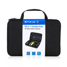 Load image into Gallery viewer, PULUZ 50 in 1 Accessories Total Ultimate Combo Kits with EVA Case (Chest Strap + Suction Cup Mount + 3-Way Pivot Arms + J-Hook Buckle + Wrist Strap + Helmet Strap + Extendable Monopod + Surface Mounts + Tripod Adapters + Storage Bag + Handlebar Mount) ...