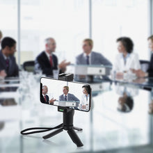 Load image into Gallery viewer, PULUZ Folding Plastic Tripod + Vlogging Live Broadcast Handheld Grip ABS Mount with Cold Shoe &amp; Wrist Strap for iPhone, Galaxy, Huawei, Xiaomi, Sony, HTC, Google and other Smartphones