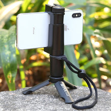 Load image into Gallery viewer, PULUZ Folding Plastic Tripod + Vlogging Live Broadcast Handheld Grip ABS Mount with Cold Shoe &amp; Wrist Strap for iPhone, Galaxy, Huawei, Xiaomi, Sony, HTC, Google and other Smartphones