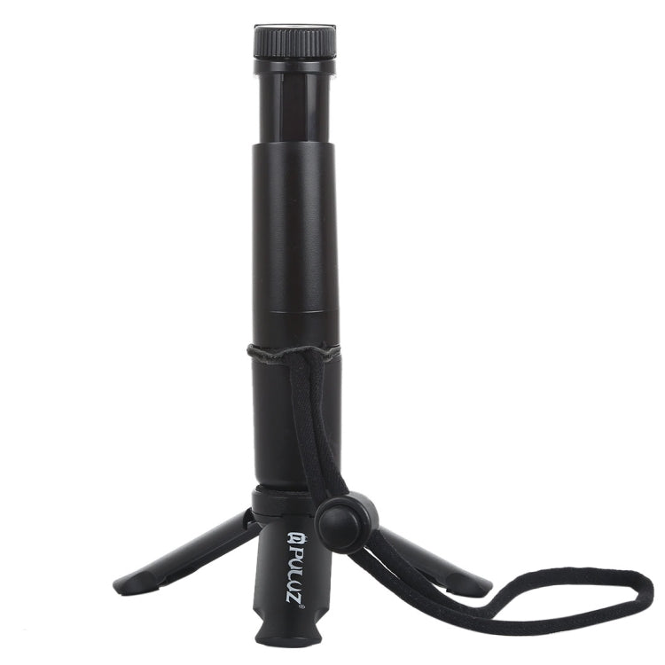 PULUZ Folding Plastic Tripod + Vlogging Live Broadcast Handheld Grip ABS Mount with Cold Shoe & Wrist Strap for iPhone, Galaxy, Huawei, Xiaomi, Sony, HTC, Google and other Smartphones