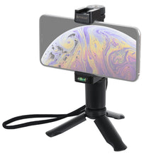 Load image into Gallery viewer, PULUZ Folding Plastic Tripod + Vlogging Live Broadcast Handheld Grip ABS Mount with Cold Shoe &amp; Wrist Strap for iPhone, Galaxy, Huawei, Xiaomi, Sony, HTC, Google and other Smartphones