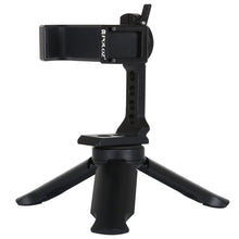 Load image into Gallery viewer, PULUZ Folding Plastic Tripod + Horizontal / Vertical Shooting Metal Clamp with Cold Shoe for iPhone, Galaxy, Huawei, Xiaomi, Sony, HTC, Google and other Smartphones