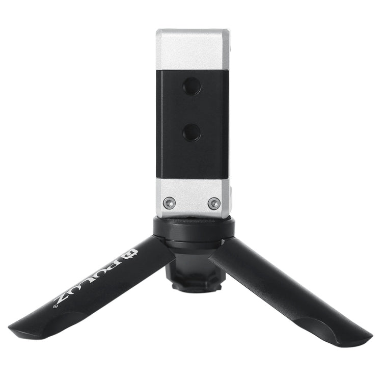 PULUZ Folding Plastic Tripod + Aluminum Alloy Clamp Bracket with Cold Shoe for iPhone, Galaxy, Huawei, Xiaomi, Sony, HTC, Google and other Smartphones