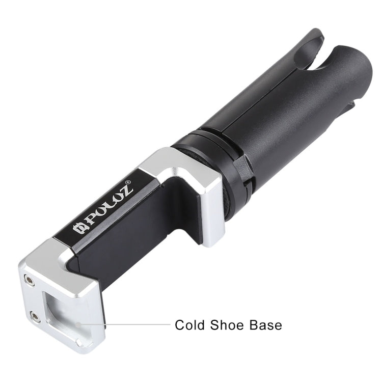PULUZ Folding Plastic Tripod + Aluminum Alloy Clamp Bracket with Cold Shoe for iPhone, Galaxy, Huawei, Xiaomi, Sony, HTC, Google and other Smartphones