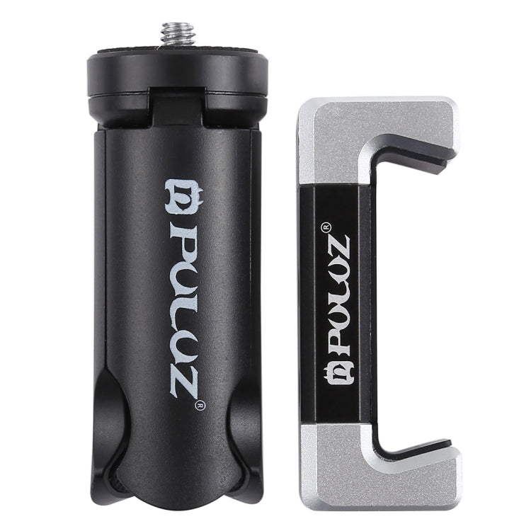 PULUZ Folding Plastic Tripod + Aluminum Alloy Clamp Bracket with Cold Shoe for iPhone, Galaxy, Huawei, Xiaomi, Sony, HTC, Google and other Smartphones