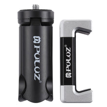 Load image into Gallery viewer, PULUZ Folding Plastic Tripod + Aluminum Alloy Clamp Bracket with Cold Shoe for iPhone, Galaxy, Huawei, Xiaomi, Sony, HTC, Google and other Smartphones