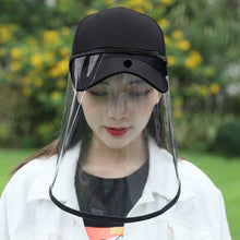 Load image into Gallery viewer, 50 PCS Anti-Saliva Splash Anti-Spitting Anti-Fog Anti-Oil Protective Baseball Cap Mask Removable Face Shield, Baseball Cap Mask 50 Pack, 50 PCS Baseball Cap Mask/Red, 50 PCS Baseball Cap Mask/Blue