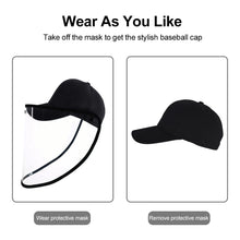 Load image into Gallery viewer, 50 PCS Anti-Saliva Splash Anti-Spitting Anti-Fog Anti-Oil Protective Baseball Cap Mask Removable Face Shield, Baseball Cap Mask 50 Pack, 50 PCS Baseball Cap Mask/Red, 50 PCS Baseball Cap Mask/Blue