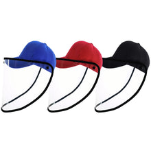 Load image into Gallery viewer, 50 PCS Anti-Saliva Splash Anti-Spitting Anti-Fog Anti-Oil Protective Baseball Cap Mask Removable Face Shield, Baseball Cap Mask 50 Pack, 50 PCS Baseball Cap Mask/Red, 50 PCS Baseball Cap Mask/Blue