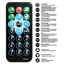 Load image into Gallery viewer, 36W 36 LEDs DMX512 RGB LED PAR Light with Remote Control, Strobe + Sound Control + Self-propelled, AC 100-240V, RGB with Remote Control