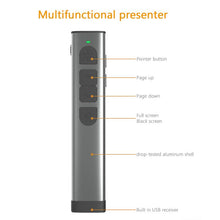 Load image into Gallery viewer, Doosl Dsit038 2.4GHz Wireless Presenter PowerPoint Clicker Representation Remote Control Green Laser Pointer, Control Distance: 100m, Green Laser