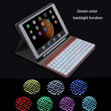 Load image into Gallery viewer, 508A Detachable Bluetooth Keyboard + Horizontal Flip Leather Tablet Case with Holder &amp; Colorful Backlight for iPad Pro 9.7 inch, iPad Air, iPad Air 2, iPad 9.7 inch (2017), iPad 9.7 inch (2018), 508A Champagne Gold, 508A Blue