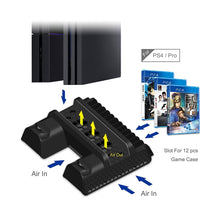 Load image into Gallery viewer, DOBE TP4-882 3 in 1 Game Console Cooling Fan + Game Storage Slots + Game Controller Charging Dock for Sony PS4 / PS4 Pro / PS4 Slim, For PS4 / PS4 Pro / PS4 Slim