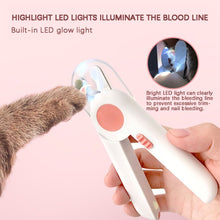 Load image into Gallery viewer, Pet Cat and Dog LED Light Nail Clippers, Pink, Blue