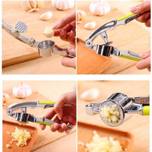Load image into Gallery viewer, Multi-function Stainless Steel Garlic Presses Garlic Squeezer Tool Crusher Garlic Ginger Grater Nutcracker Kitchen Tool, Stainless Steel 2