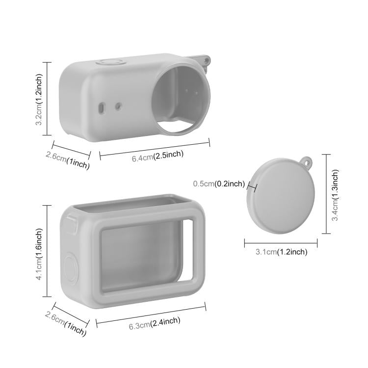 For DJI Osmo Nano Transmission Module & Lens & Body 3 in 1 Silicone Protective Cover, For DJI Osmo Nano