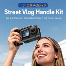 Load image into Gallery viewer, For DJI Osmo Action 6 PULUZ Metal Camera Cage Expansion Adapter with Handle Grip, For DJI Osmo Action 6