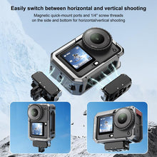 Load image into Gallery viewer, For DJI Osmo Action 6 PULUZ Metal Dual-Opening Camera Cage Expandable Frame with Silicone Lens Cap, Dual-Opening Cage