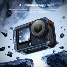 Load image into Gallery viewer, For DJI Osmo Action 6 PULUZ Metal Dual-Opening Camera Cage Expandable Frame with Silicone Lens Cap, Dual-Opening Cage