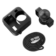 Load image into Gallery viewer, For GoPro MAX2 PULUZ Body Silicone Protective Case with Dual Lens Caps Cover &amp; Strap, Body Case with Dual Lens Cap