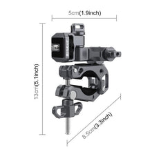 Load image into Gallery viewer, PULUZ Panoramic &amp; Action Cameras Professional 3-Way Gimbal Motorcycles Bicycles Handlebar Aluminium Alloy Mount, Handlebar Aluminium Alloy Mount