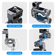Load image into Gallery viewer, PULUZ Panoramic &amp; Action Cameras Professional 3-Way Gimbal Motorcycles Bicycles Handlebar Aluminium Alloy Mount, Handlebar Aluminium Alloy Mount