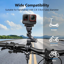 Load image into Gallery viewer, PULUZ Panoramic &amp; Action Cameras Professional 3-Way Gimbal Motorcycles Bicycles Handlebar Aluminium Alloy Mount, Handlebar Aluminium Alloy Mount
