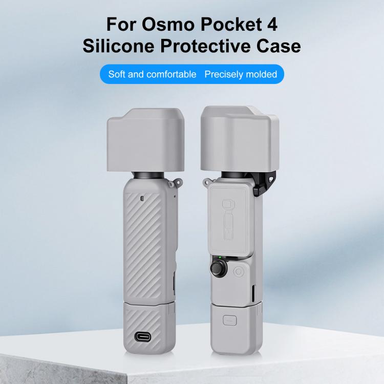 For DJI OSMO Pocket 4 PULUZ 4 in 1 Body Lens Handle Screen Silicone TPU Cover