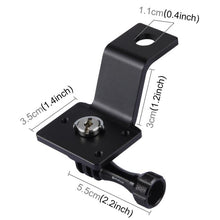 Load image into Gallery viewer, PULUZ Aluminum Alloy Motorcycle Fixed Holder Mount with Tripod Adapter &amp; Screw for GoPro, Insta360, DJI and Other Action Cameras, Fixed Mount 2 (Black), Fixed Mount 2 (Silver), Fixed Mount 2 (Red), Fixed Mount 2 (Blue), Fixed Mount 2 (Gold)