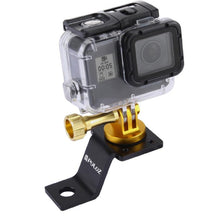 Load image into Gallery viewer, PULUZ Aluminum Alloy Motorcycle Fixed Holder Mount with Tripod Adapter &amp; Screw for GoPro, Insta360, DJI and Other Action Cameras, Fixed Mount 2 (Black), Fixed Mount 2 (Silver), Fixed Mount 2 (Red), Fixed Mount 2 (Blue), Fixed Mount 2 (Gold)