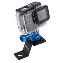 Load image into Gallery viewer, PULUZ Aluminum Alloy Motorcycle Fixed Holder Mount with Tripod Adapter &amp; Screw for GoPro, Insta360, DJI and Other Action Cameras, Fixed Mount 2 (Black), Fixed Mount 2 (Silver), Fixed Mount 2 (Red), Fixed Mount 2 (Blue), Fixed Mount 2 (Gold)