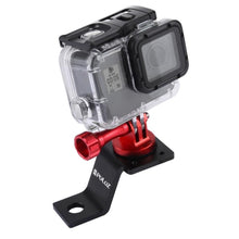 Load image into Gallery viewer, PULUZ Aluminum Alloy Motorcycle Fixed Holder Mount with Tripod Adapter &amp; Screw for GoPro, Insta360, DJI and Other Action Cameras, Fixed Mount 2 (Black), Fixed Mount 2 (Silver), Fixed Mount 2 (Red), Fixed Mount 2 (Blue), Fixed Mount 2 (Gold)