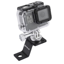 Load image into Gallery viewer, PULUZ Aluminum Alloy Motorcycle Fixed Holder Mount with Tripod Adapter &amp; Screw for GoPro, Insta360, DJI and Other Action Cameras, Fixed Mount 2 (Black), Fixed Mount 2 (Silver), Fixed Mount 2 (Red), Fixed Mount 2 (Blue), Fixed Mount 2 (Gold)